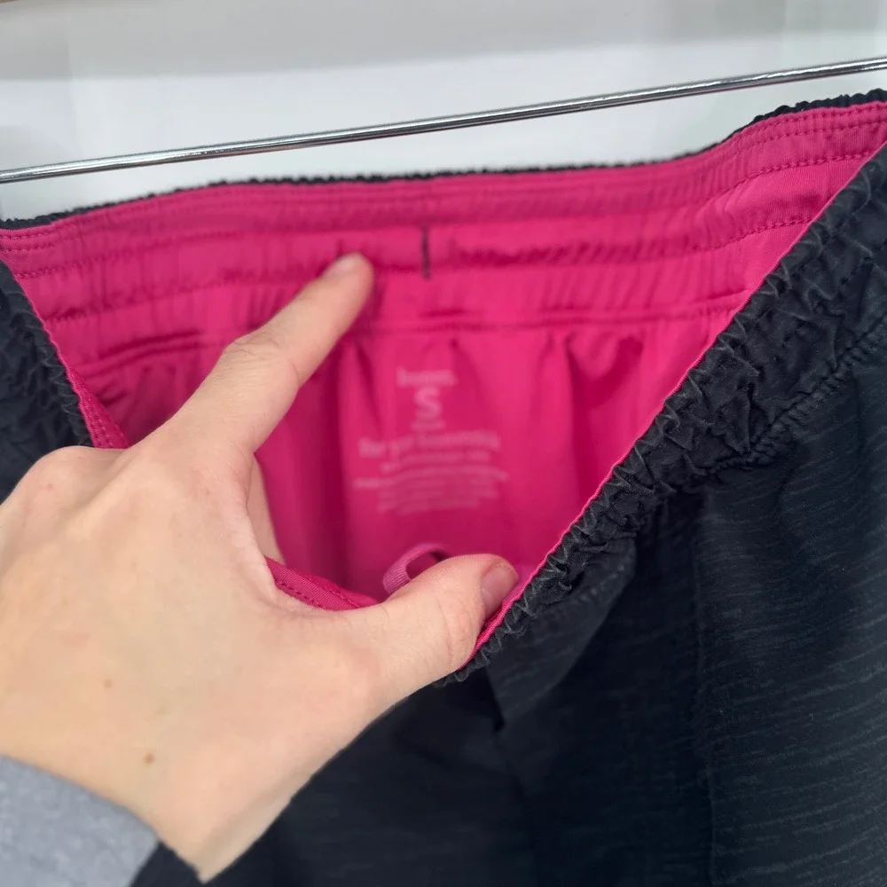 BirdDogs Lined Athletic Gym Shorts Heather Gray Black‎ Pink Men's Small